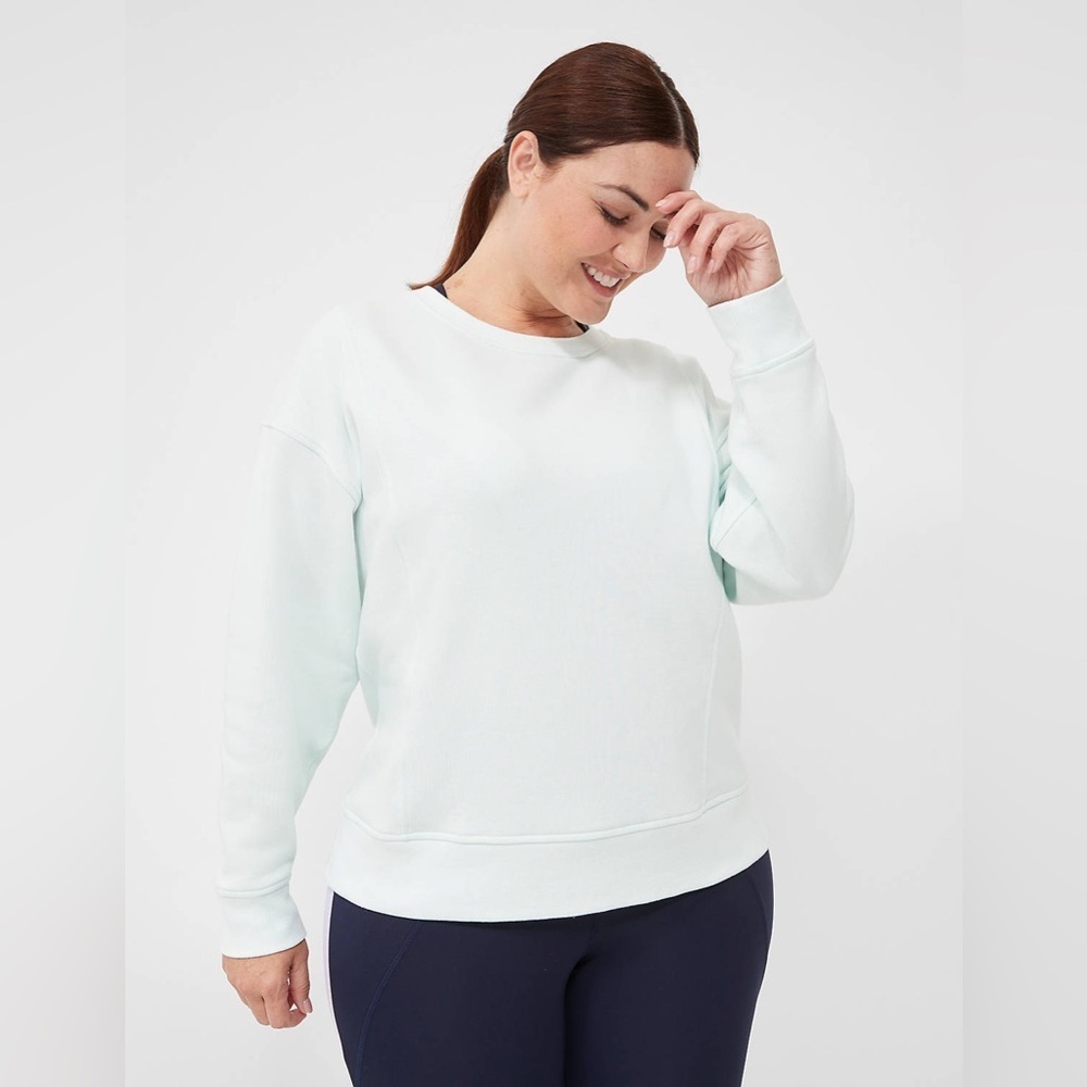 LIVI Hint of Mint Crew Neck French Terry Washed Sweatshirt Women’s Size 18/20